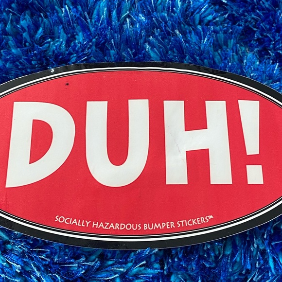 DUH Y2K Retro Bumper Sticker. 2000. Socially Hazardous. New! - Picture 4 of 4
